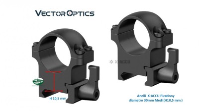 VECTOR OPTICS Anelli Picatinny diametro 30 mm medi XASR-SQ11