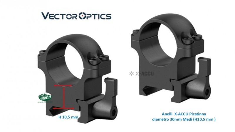 VECTOR OPTICS Anelli Picatinny diametro 30 mm medi XASR-SQ11