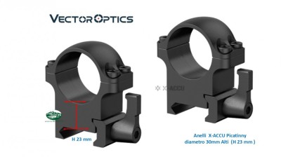 VECTOR OPTICS Anelli Picatinny diametro 30 mm Alti XASR-SQ13