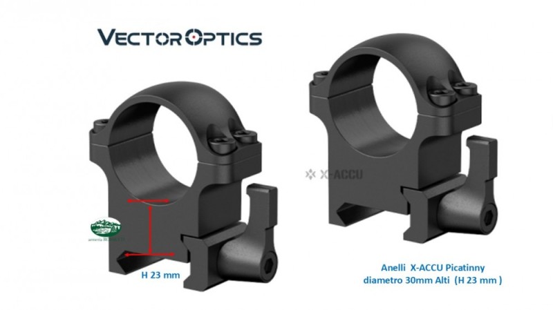 VECTOR OPTICS Anelli Picatinny diametro 30 mm Alti XASR-SQ13