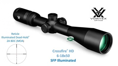 VORTEX CROSSFIRE HD 6-18×50 SFP Illuminated Dead-Hold 2A BDC MOA CFR-61801I