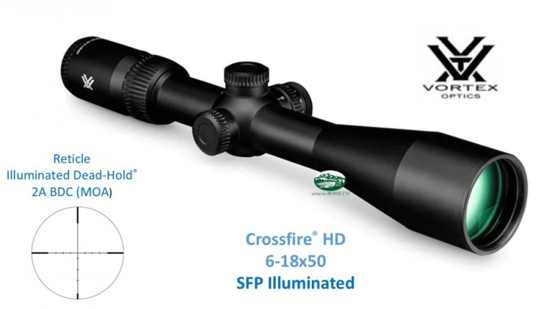 VORTEX CROSSFIRE HD 6-18×50 SFP Illuminated Dead-Hold 2A BDC MOA CFR-61801I