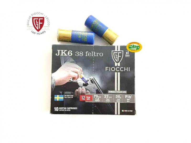 FIOCCHI cartucce JK6 cal.12 gr.38 Feltro pb.7 speciale colombaccio