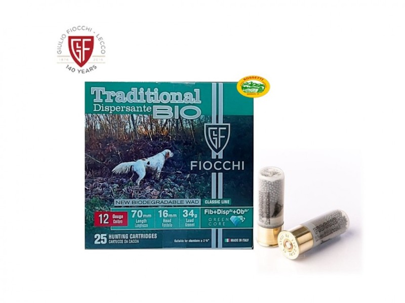 FIOCCHI cartucce Traditional Dispersante Bio cal.12 gr.34 pb.10