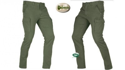 UNIVERS Pantaloni Diana in canvas elasticizzato verde 92703