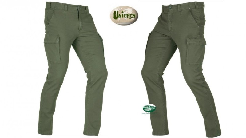 UNIVERS Pantaloni Diana in canvas elasticizzato verde 92703