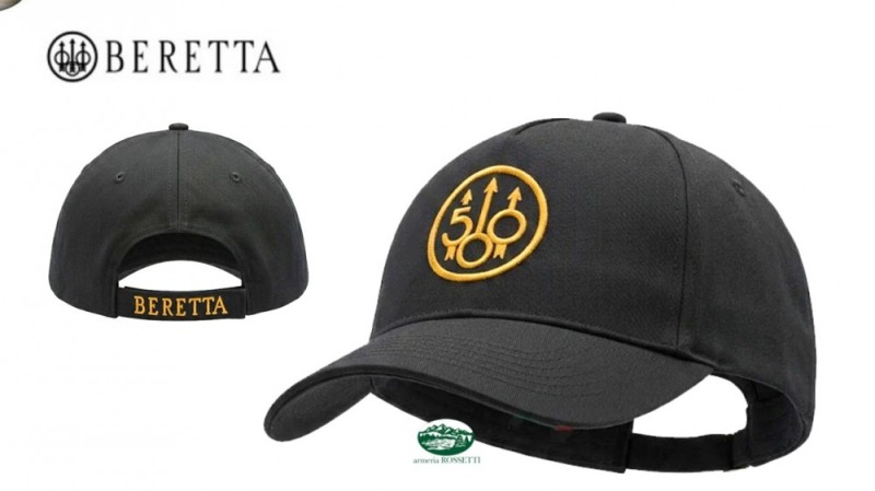 Beretta Cappello Anniversario 500 Anni nero logo ricamato BC242