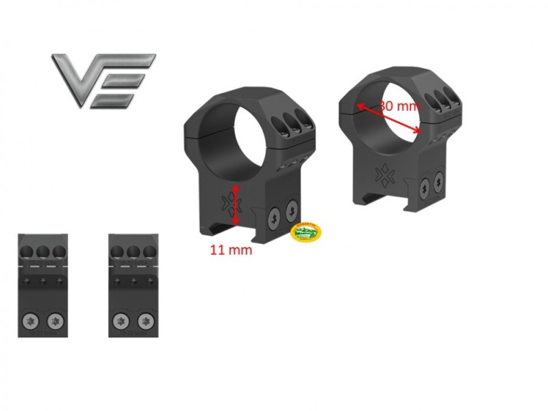 VECTOR OPTICS Anelli X-ACCU Picatinny a 6 viti diametro 30 mm Bassi -  XASR-3051