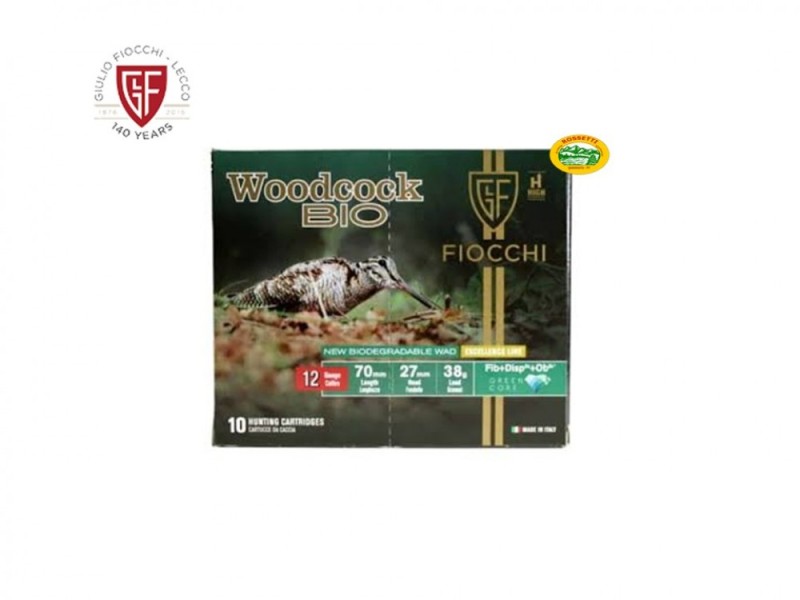 FIOCCHI cartucce WOODCOCK BIO cal.12 gr.38 pb.8 feltro + dispersante 