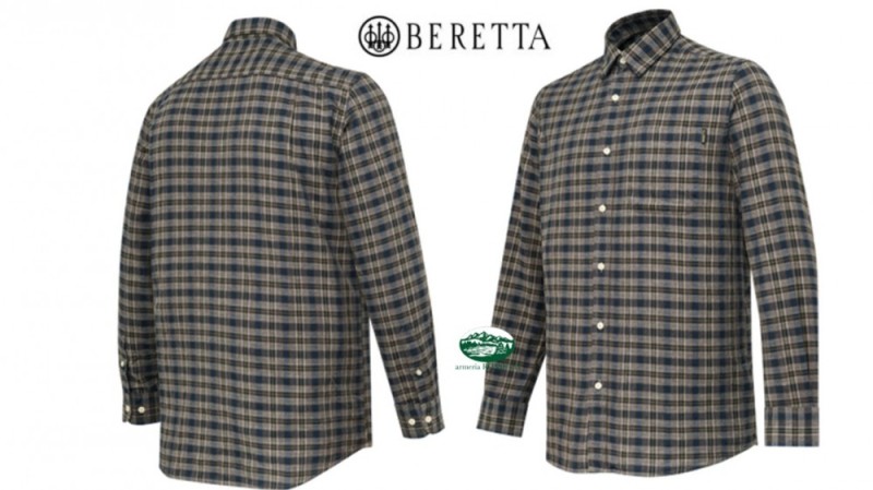 BERETTA Camicia Bryggen quadro verde griggio e blu LU382