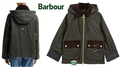 BARBOUR Giacca Carville Wax colore sage/marrone donna