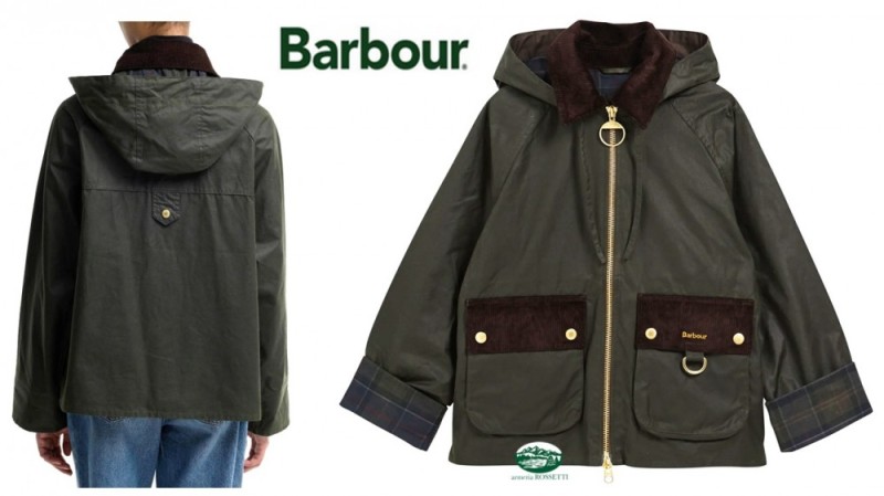 BARBOUR Giacca Carville Wax colore sage/marrone donna