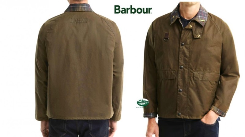 BARBOUR Giacca SPEY WAX con colletto in tartan Icons