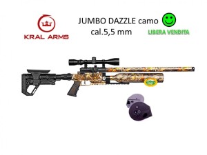 KRAL ARMS carabina Jumbo DAZZLE Camo cal.5,5 - 2 manometri - Libera Vendita