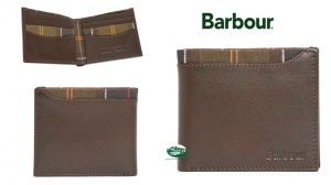 BARBOUR Portafoglio Brodick a libro in pelle colore marrone 