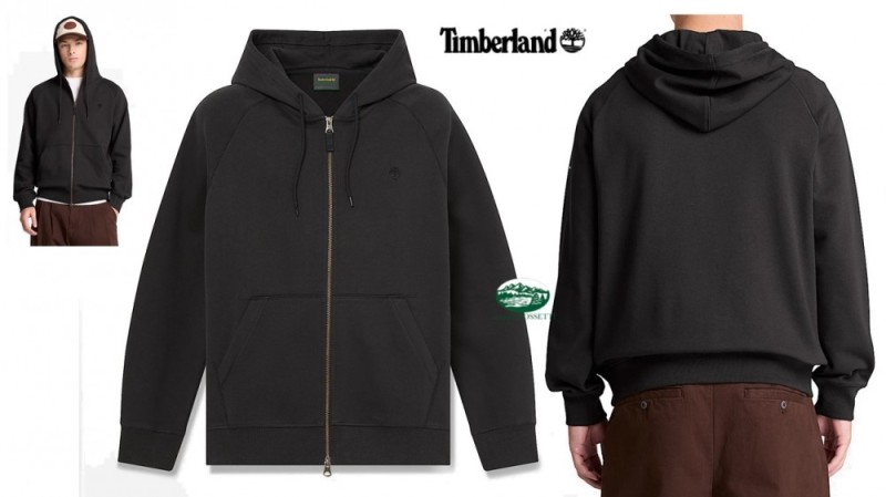 TIMBERLAND Felpa con Cappuccio e Zip Exeter River colore nero