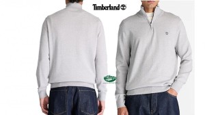 TIMBERLAND Felpa Williams River mezza zip colore grigio