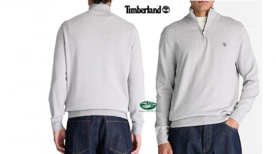 TIMBERLAND Felpa Williams River mezza zip colore grigio