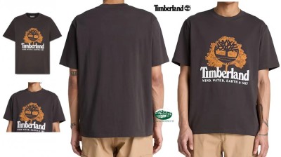 TIMBERLAND T-shirt Girocollo Front Graphic colore black vintage