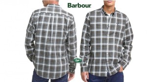 BARBOUR Camicia Mosswood cotone quadro celeste 