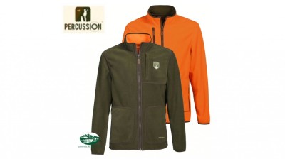 PERCUSSION Maglia Finnland in Pile reversibile verde/arancio 15268