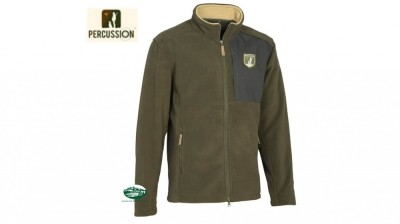 PERCUSSION Maglia in Pile aperta verde 1562N