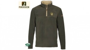PERCUSSION Maglia pile mezza zip Husky colore verde 15153N