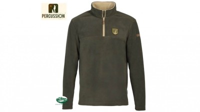 PERCUSSION Maglia pile mezza zip Husky colore verde 15153N