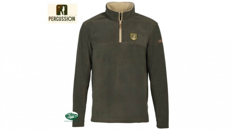 PERCUSSION Maglia pile mezza zip Husky colore verde 15153N