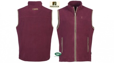 PERCUSSION Gilet pile bordeaux 15164