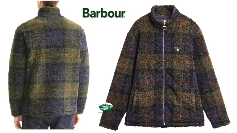 BARBOUR Giacca Through Pile sherpa con motivo tartan